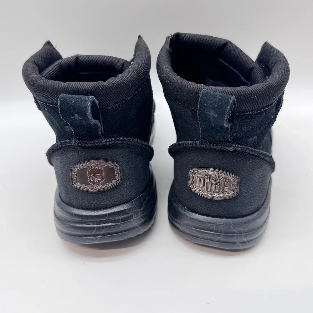 Hey Dude Bradley Suede Boots Mens 10 Black Jelly Roll Skull Limited Edition